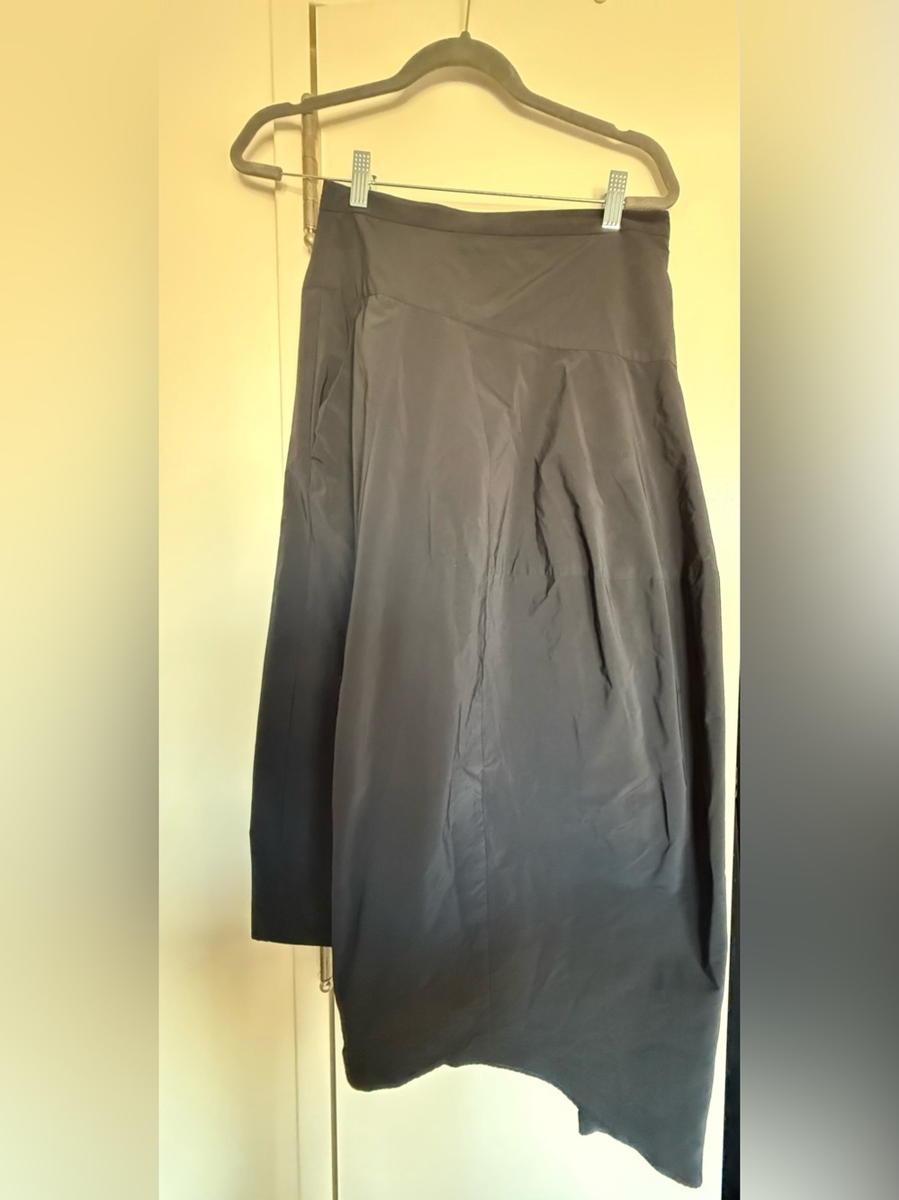 Women's Asymmetrical Black Midi Skirt